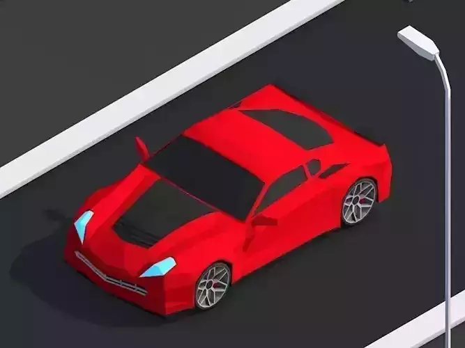 Cartoon Low Poly Sportcar