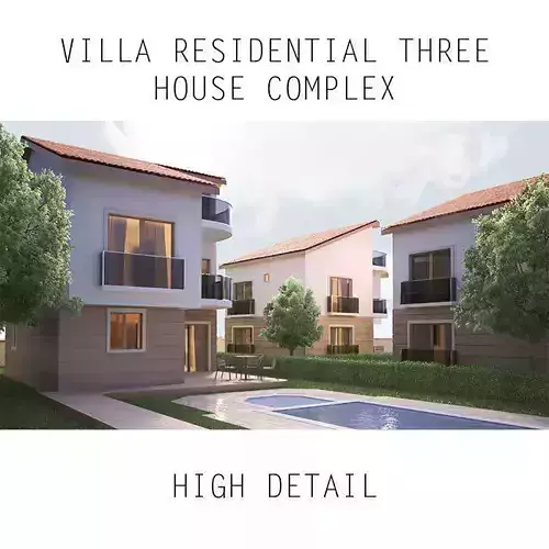 Villa Residential - Three House Complex 3D model