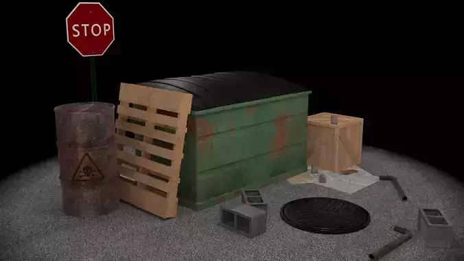 Horror Alley Industrial Game Asset Pack