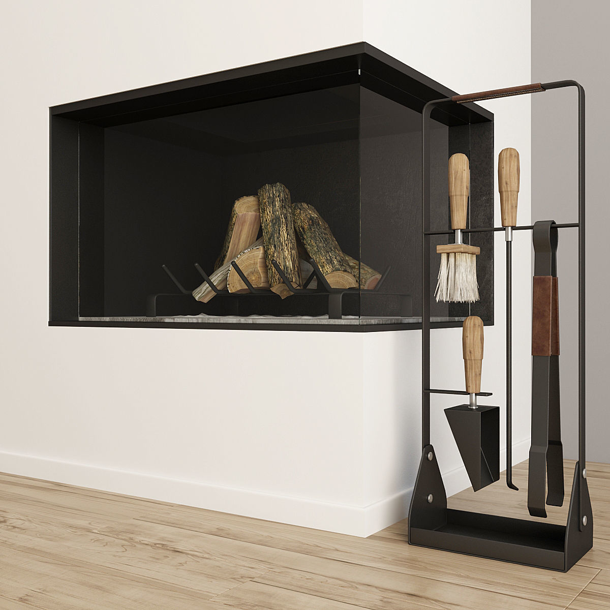 Fireplace and Firewood 38 3D model_3