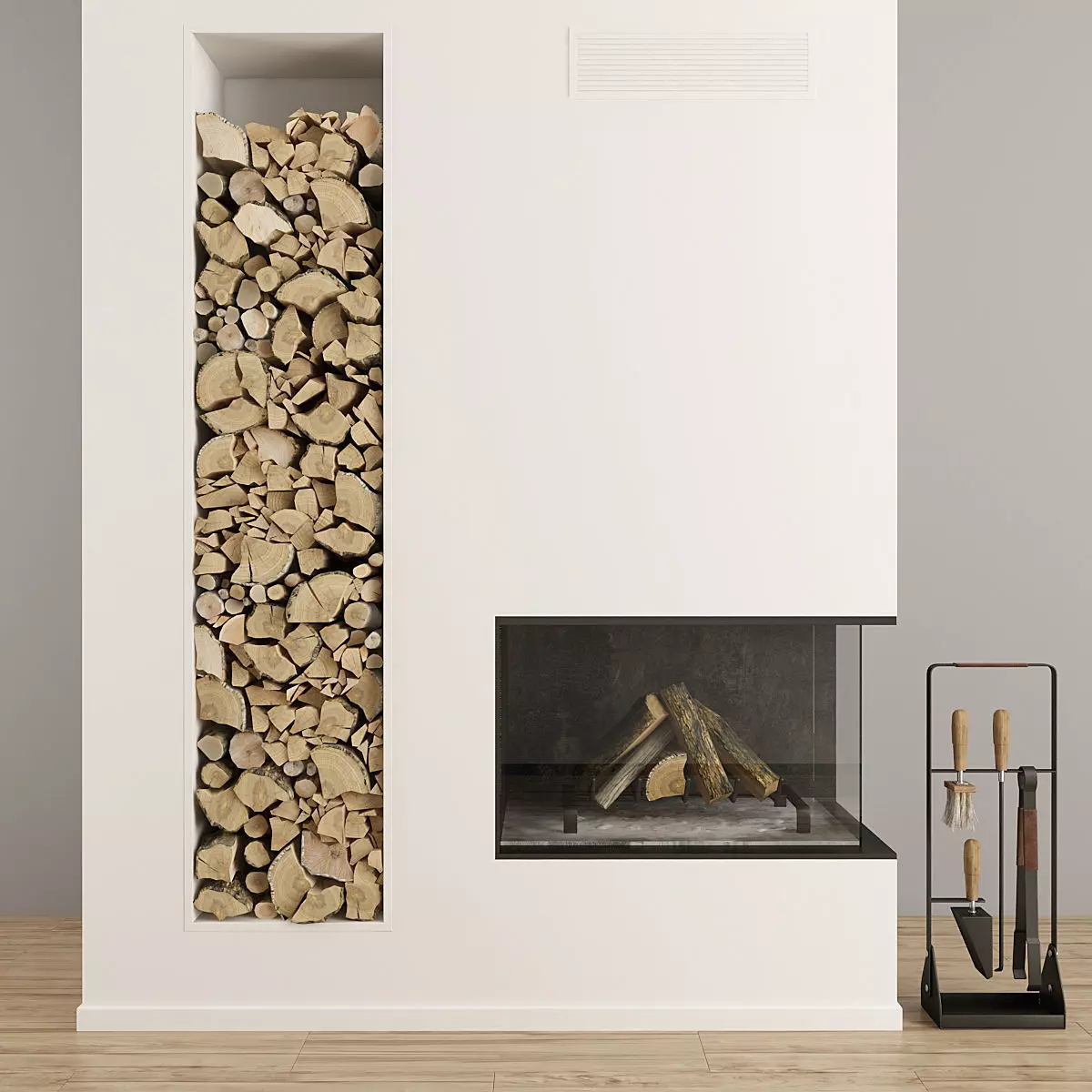 Fireplace and Firewood 38 3D model_0