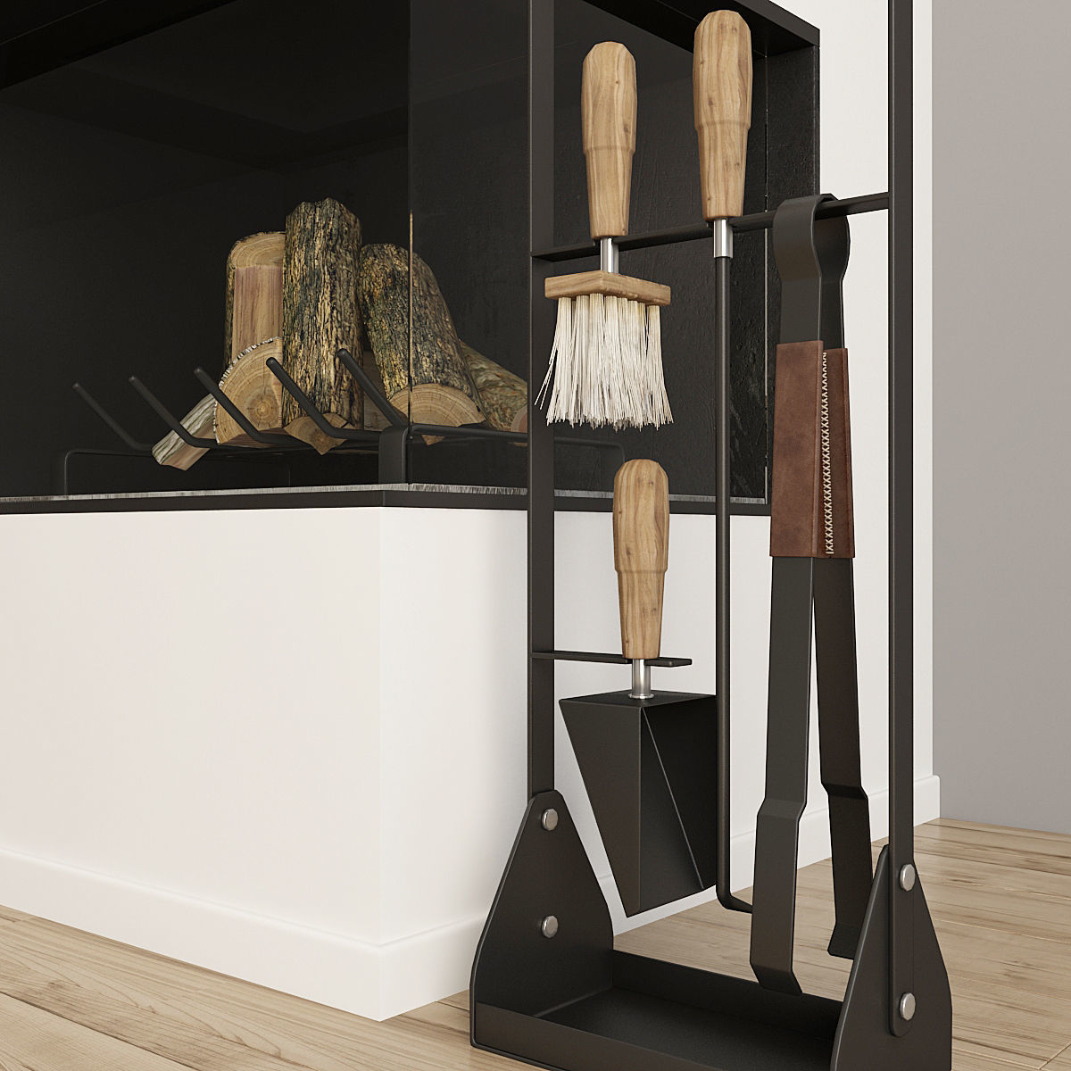 Fireplace and Firewood 38 3D model_6