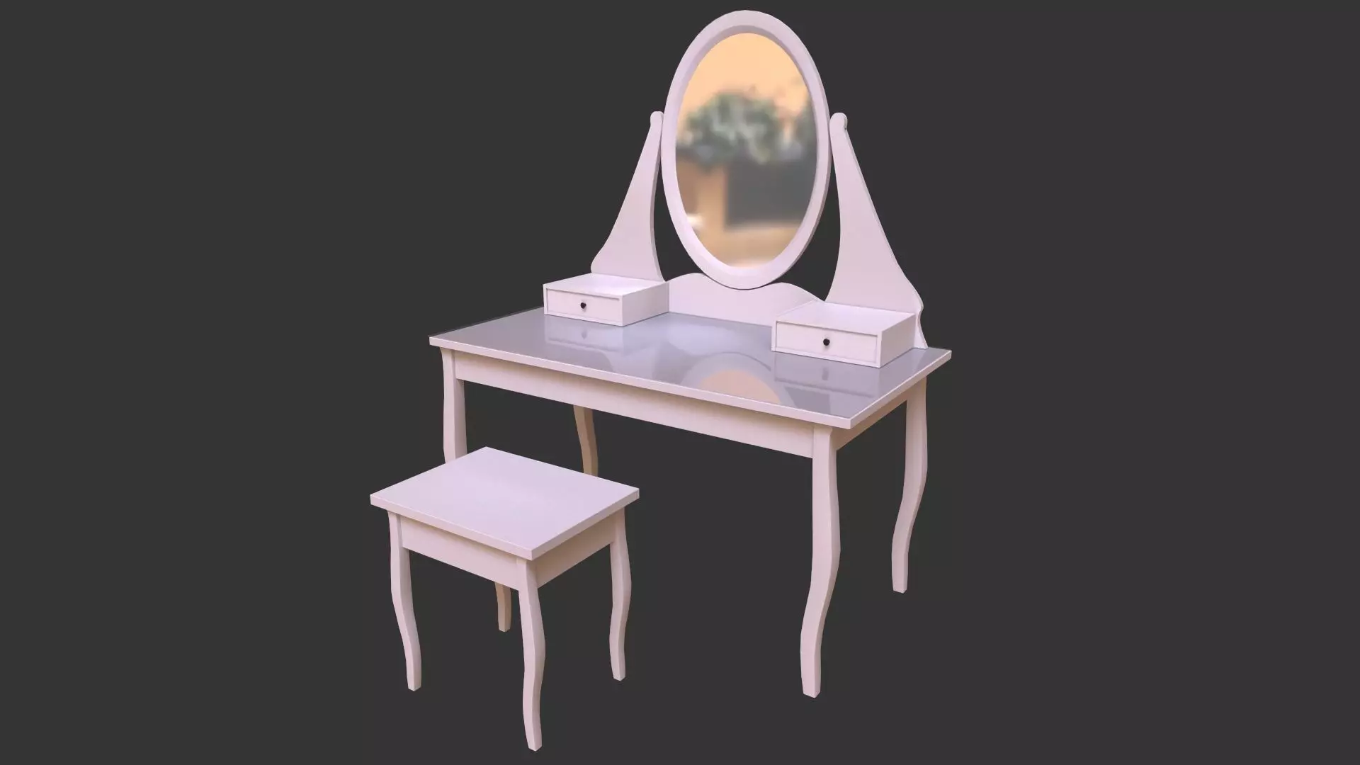 HEMNES Make up desk Low-poly 3D model