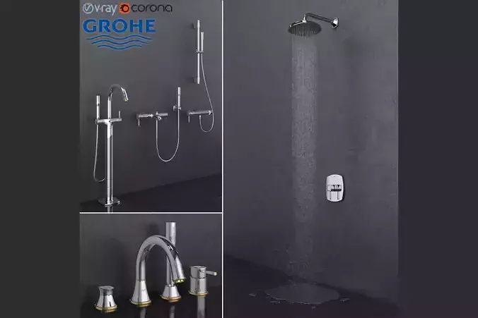 Bath and shower faucets GROHE - Grandera Gold set 27