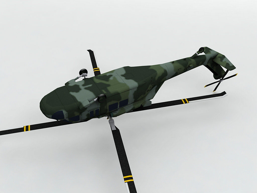 UH 60 Blackhawk Helicopter -2  Low-poly 3D model_1