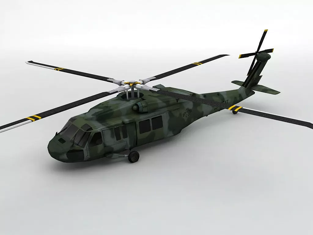 UH 60 Blackhawk Helicopter -2  Low-poly 3D model_0