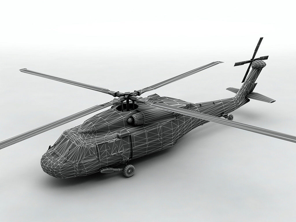 UH 60 Blackhawk Helicopter -2  Low-poly 3D model_2