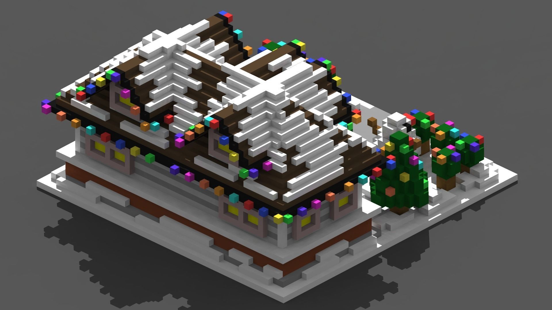 Xmas House Voxel - 6 Low-poly 3D model_2
