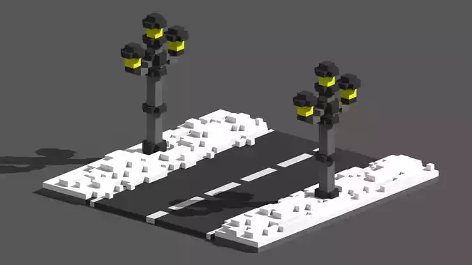 Xmas Road Voxel - 1 3D model Xmas Road Voxel - 1 3D model