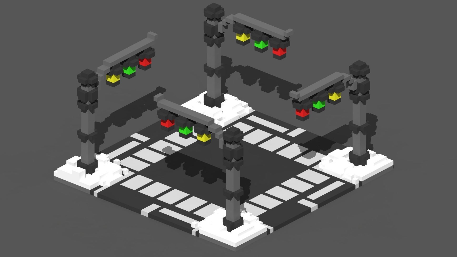 Xmas Road Voxel - 4 Low-poly 3D model_1