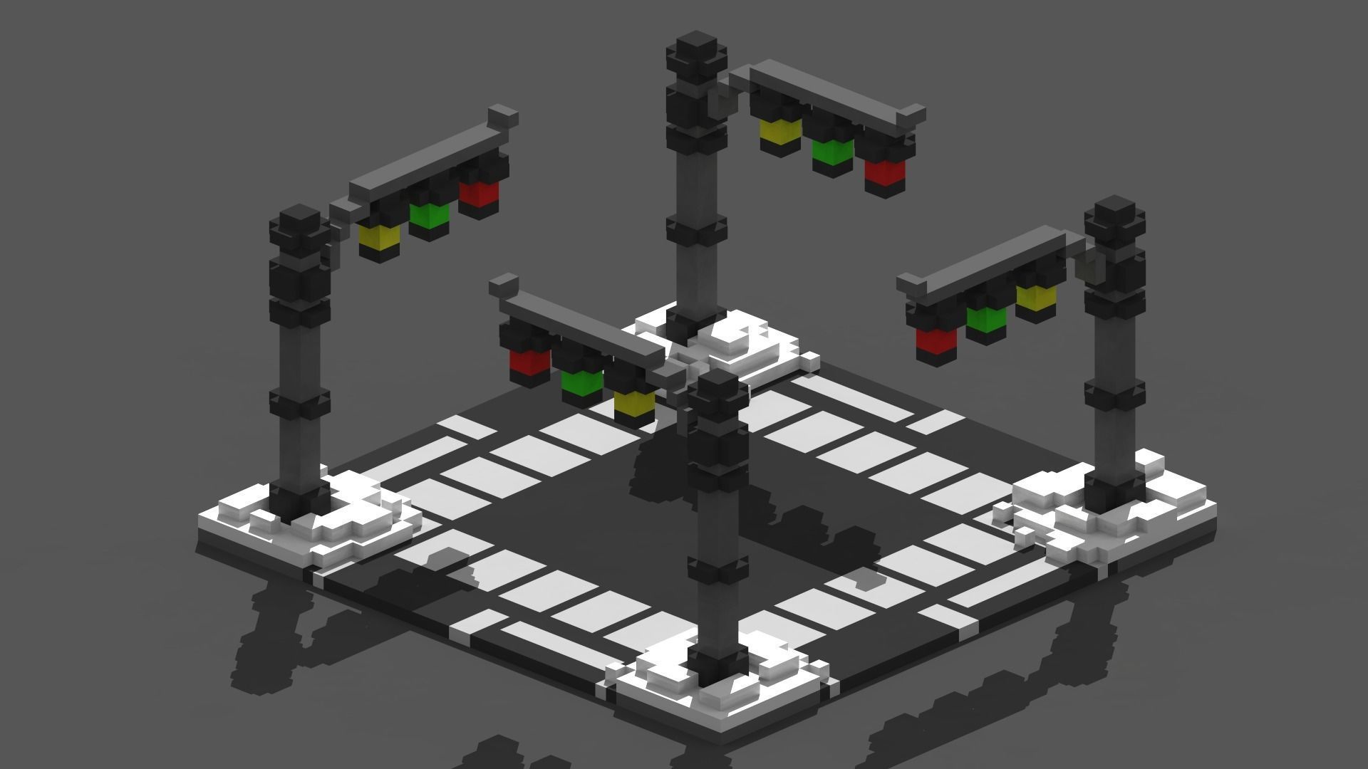 Xmas Road Voxel - 4 Low-poly 3D model_3