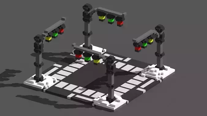 Xmas Road Voxel - 4 Low-poly 3D model Xmas Road Voxel - 4 Low-poly 3D model
