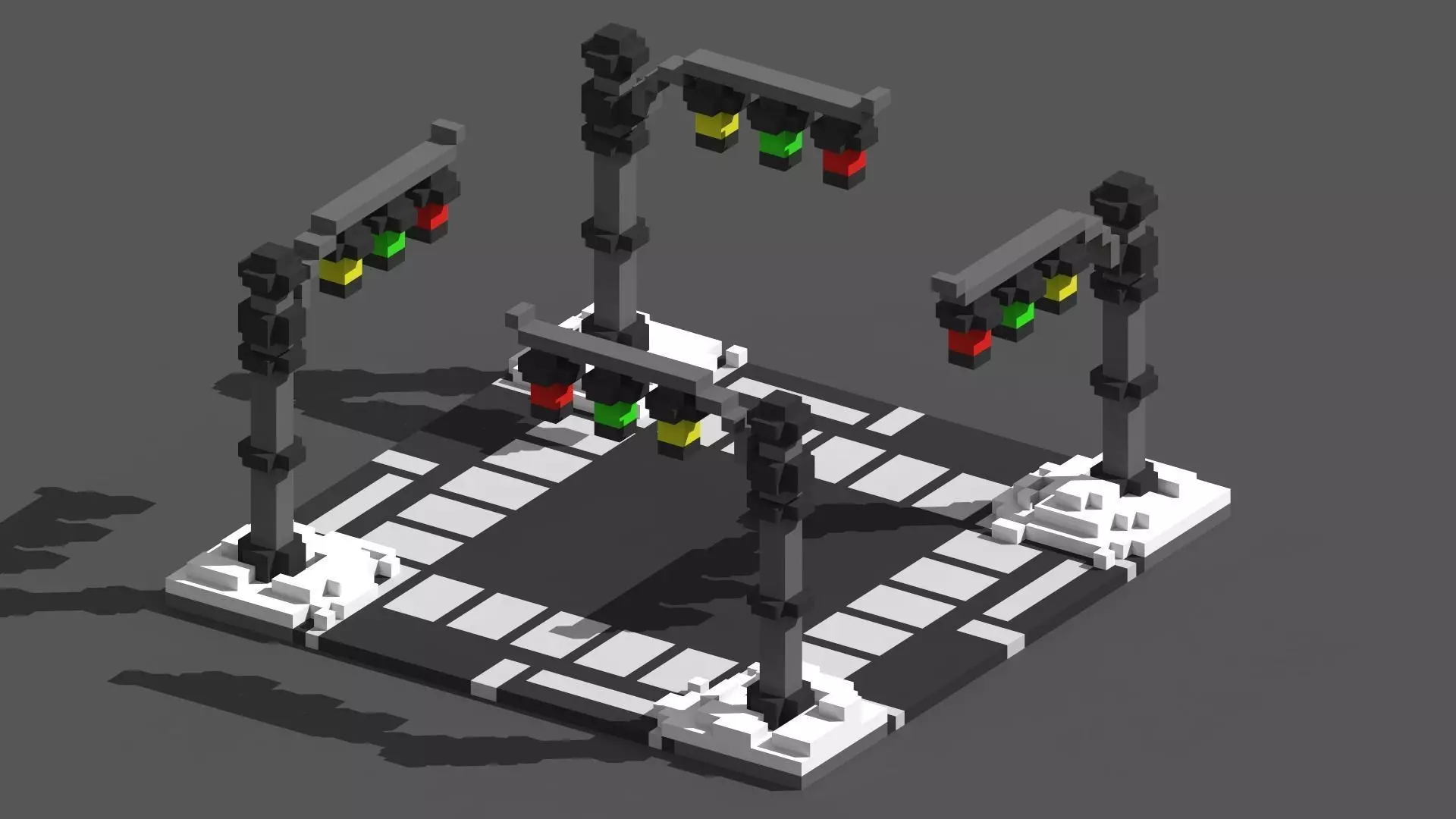 Xmas Road Voxel - 4 Low-poly 3D model_0