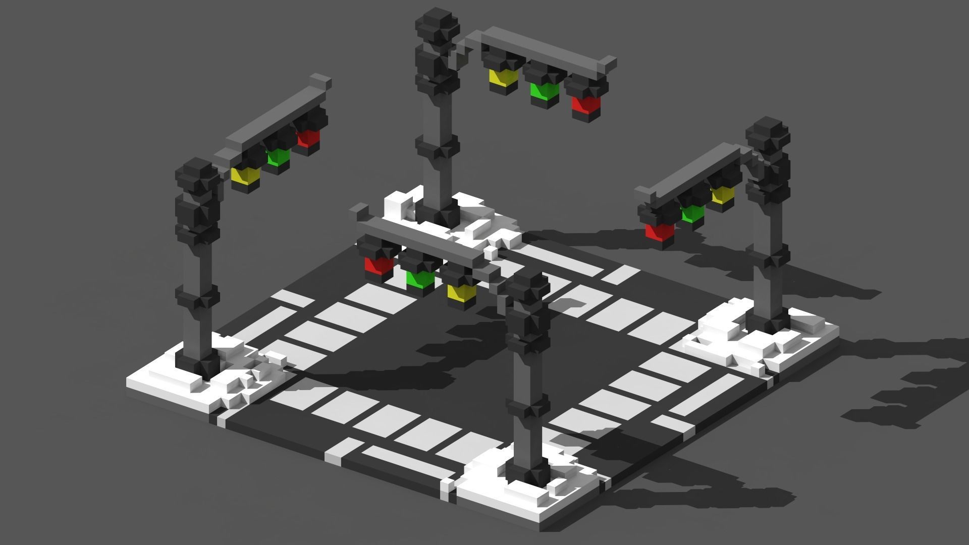Xmas Road Voxel - 4 Low-poly 3D model_2