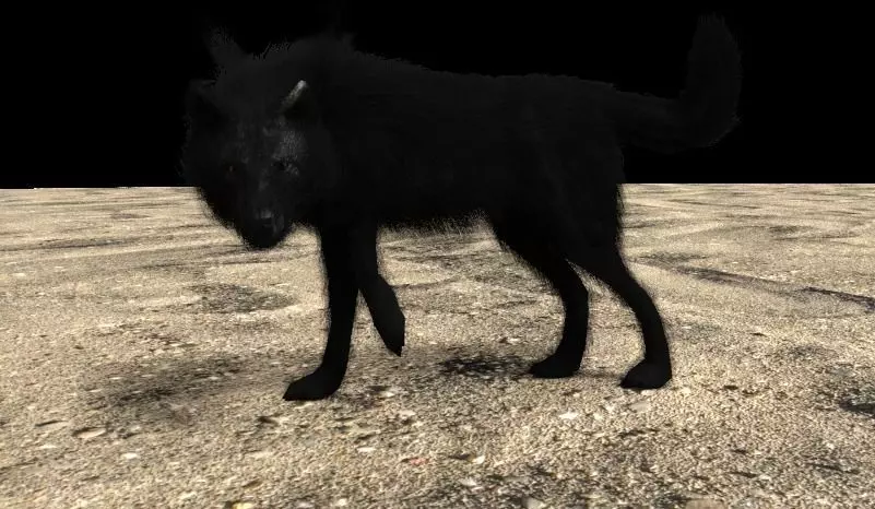 black red eyes wolf Free 3D model