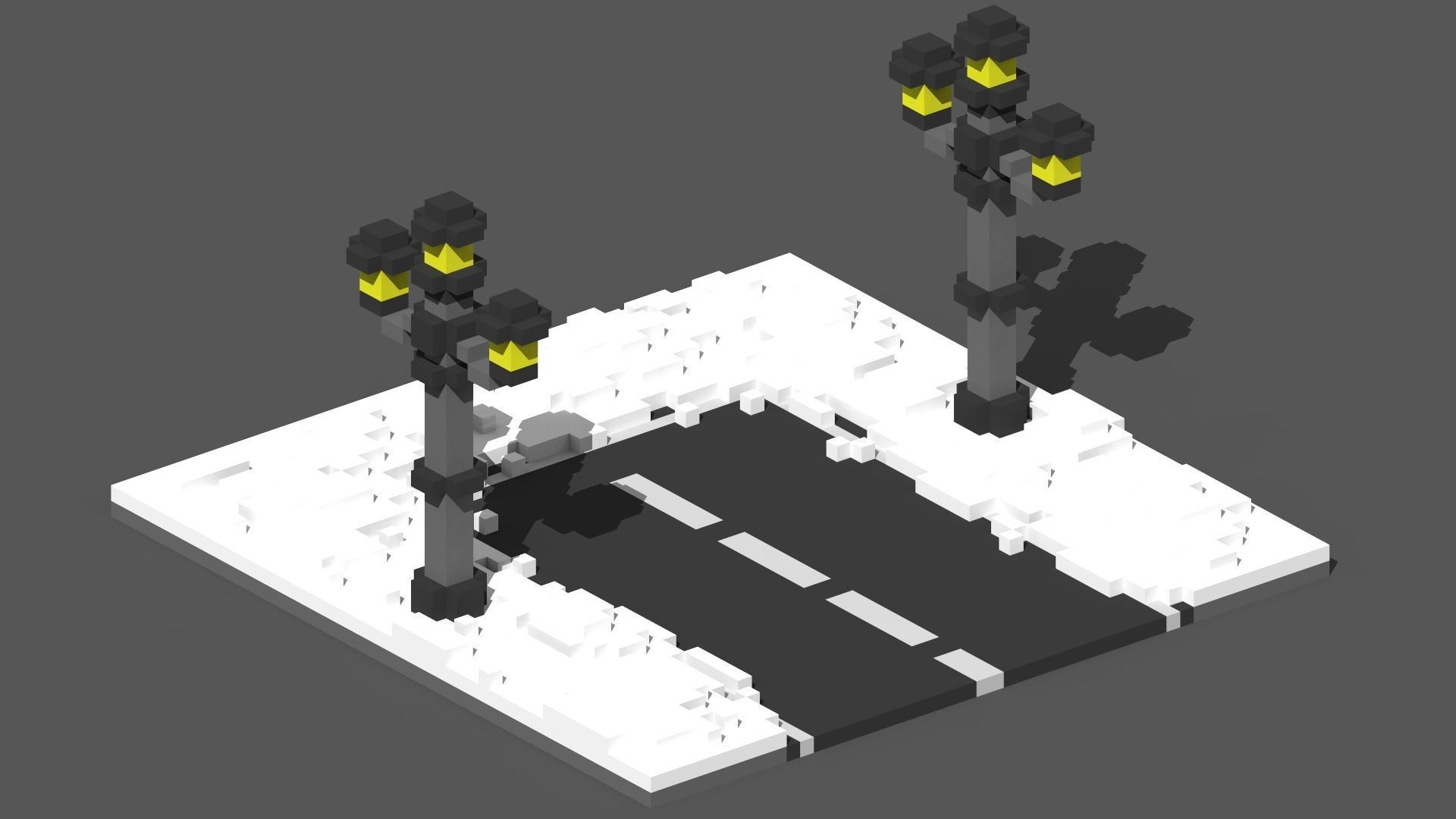 Xmas Road Voxel - 5 Low-poly 3D model_1