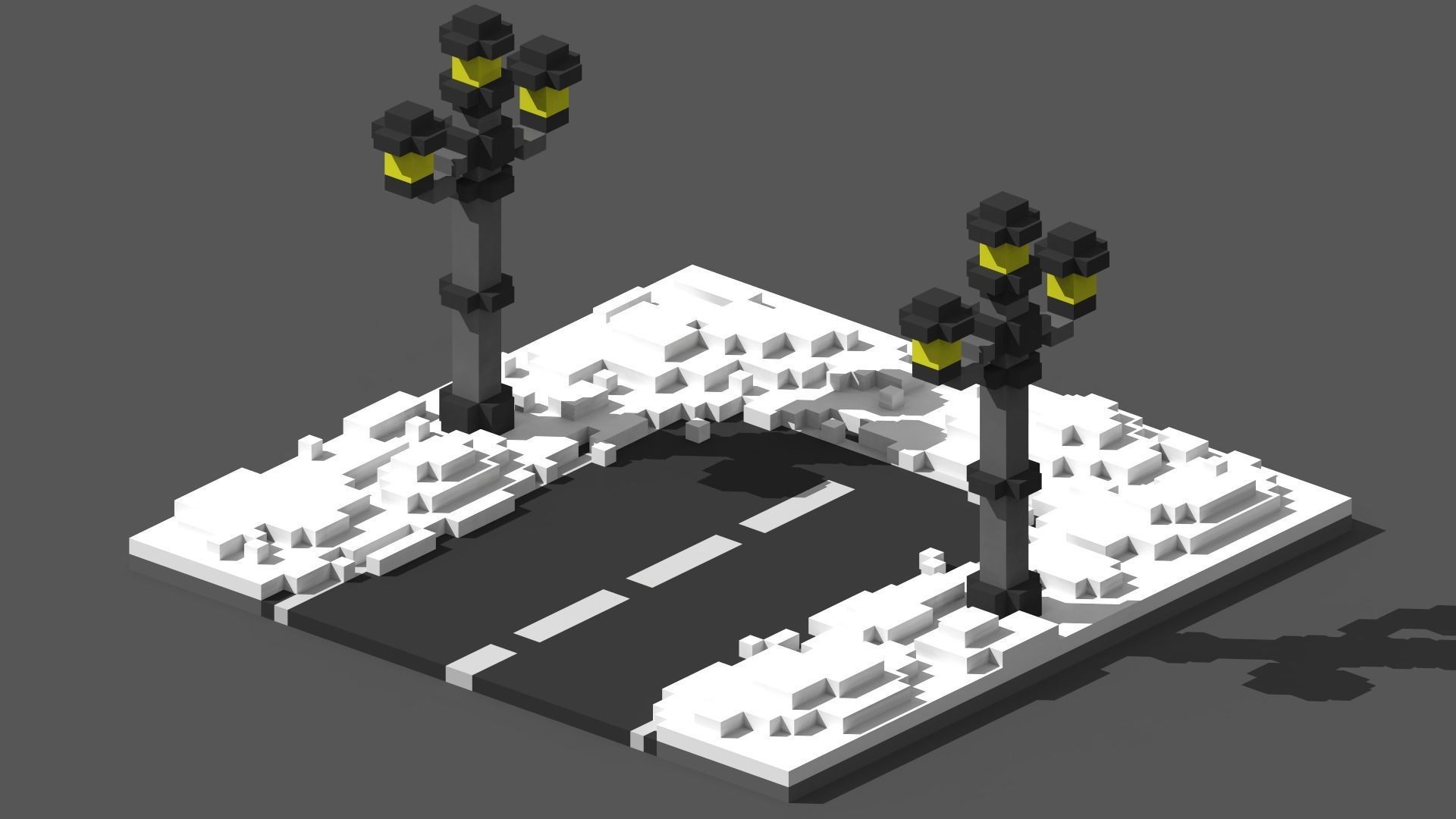 Xmas Road Voxel - 5 Low-poly 3D model_2