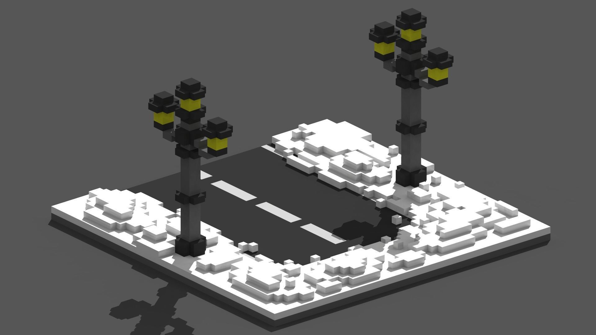 Xmas Road Voxel - 5 Low-poly 3D model_3