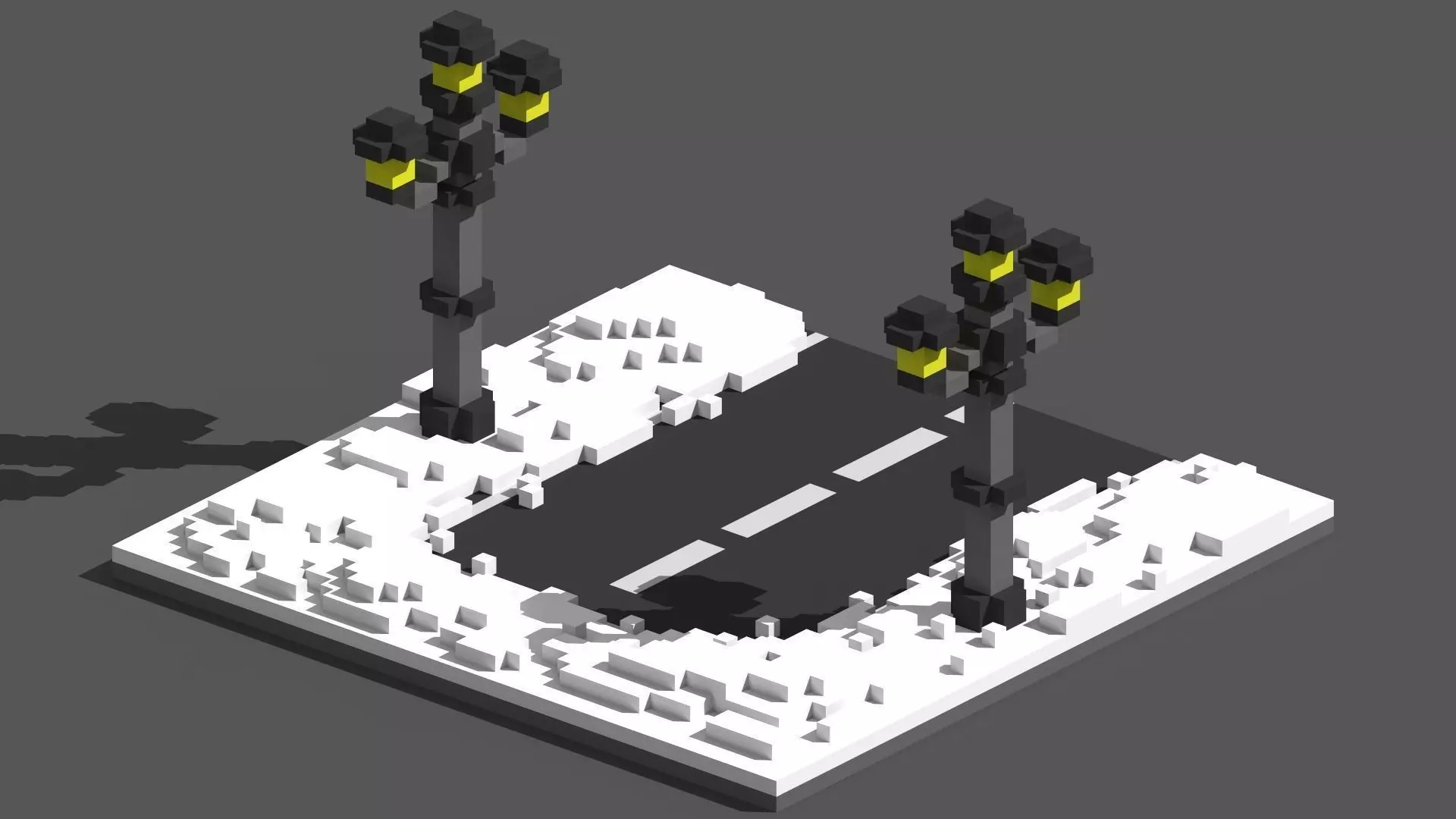 Xmas Road Voxel - 5 Low-poly 3D model_0