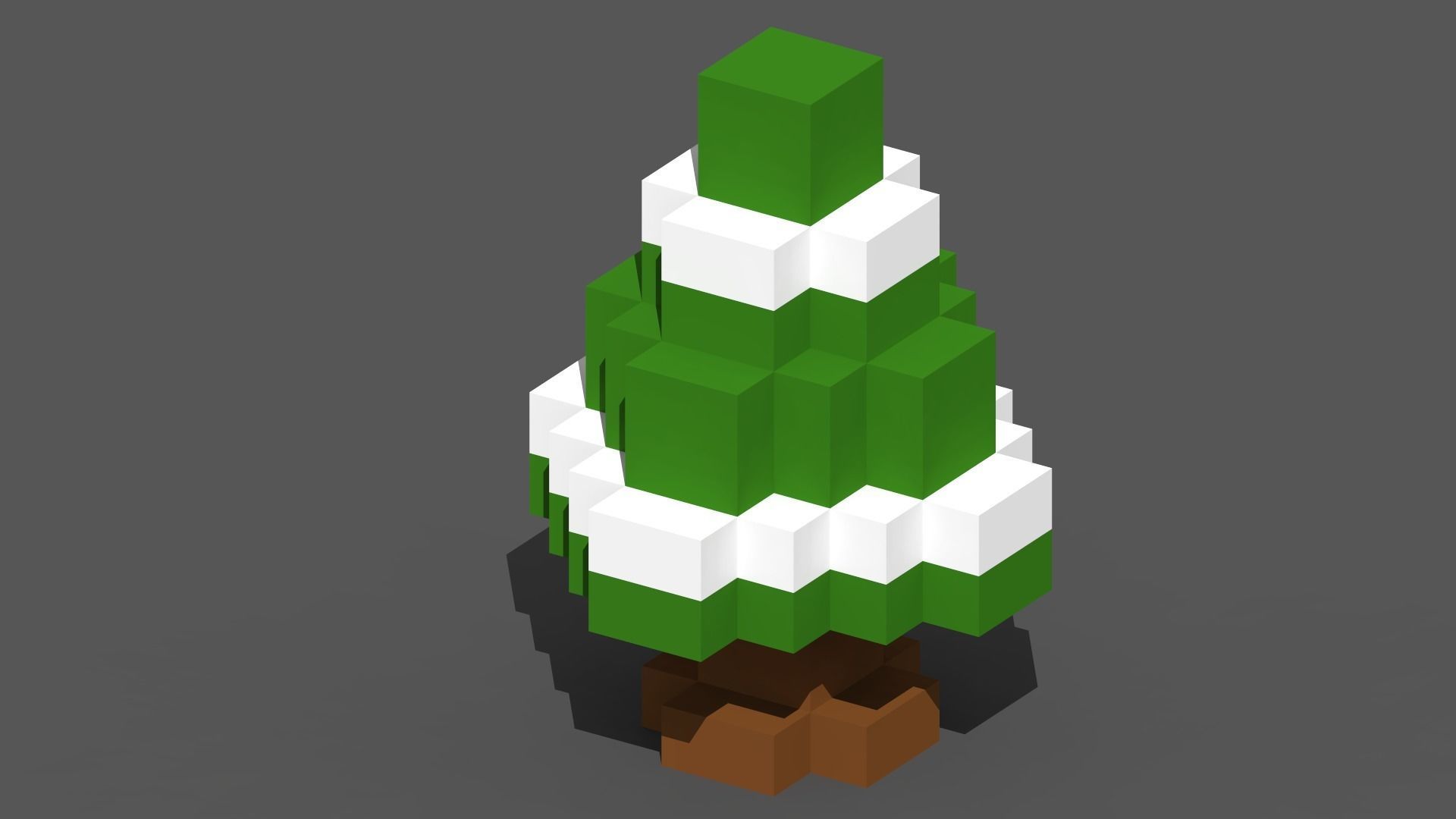 Xmas Tree Voxel - 2 Low-poly 3D model_1