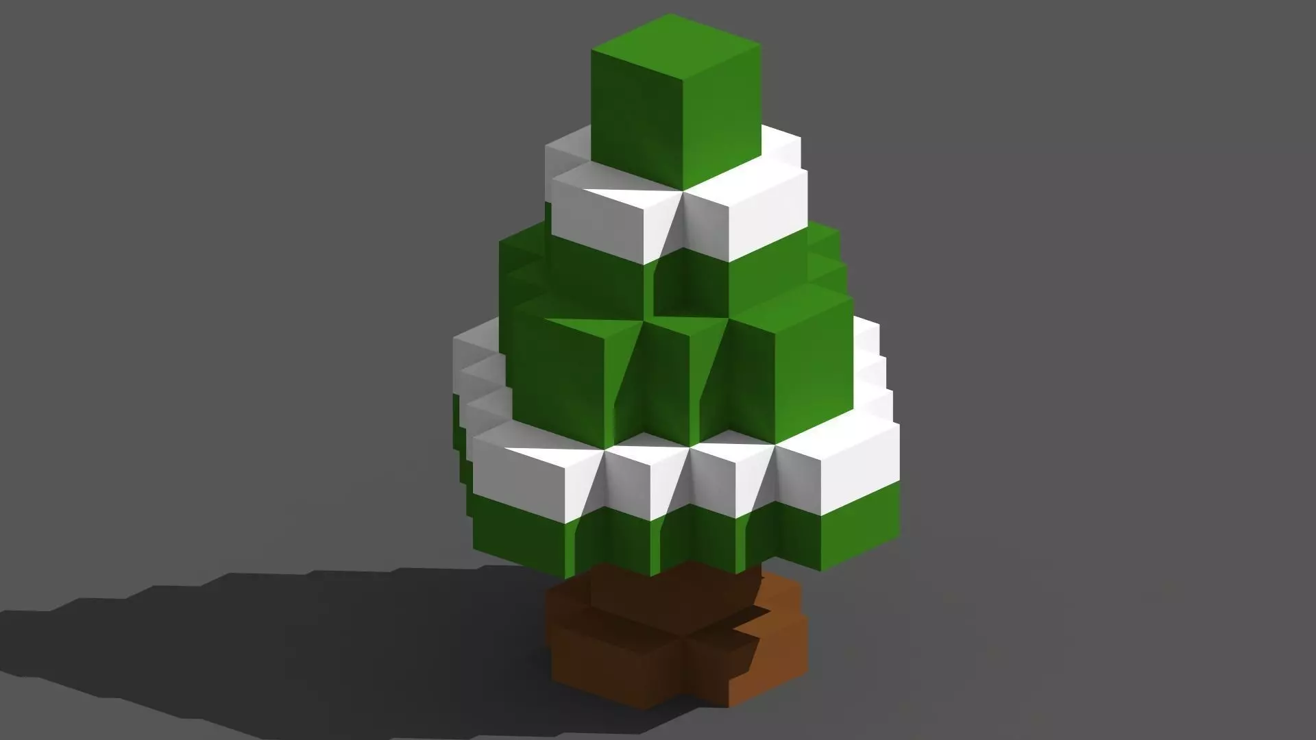 Xmas Tree Voxel - 2 Low-poly 3D model_0