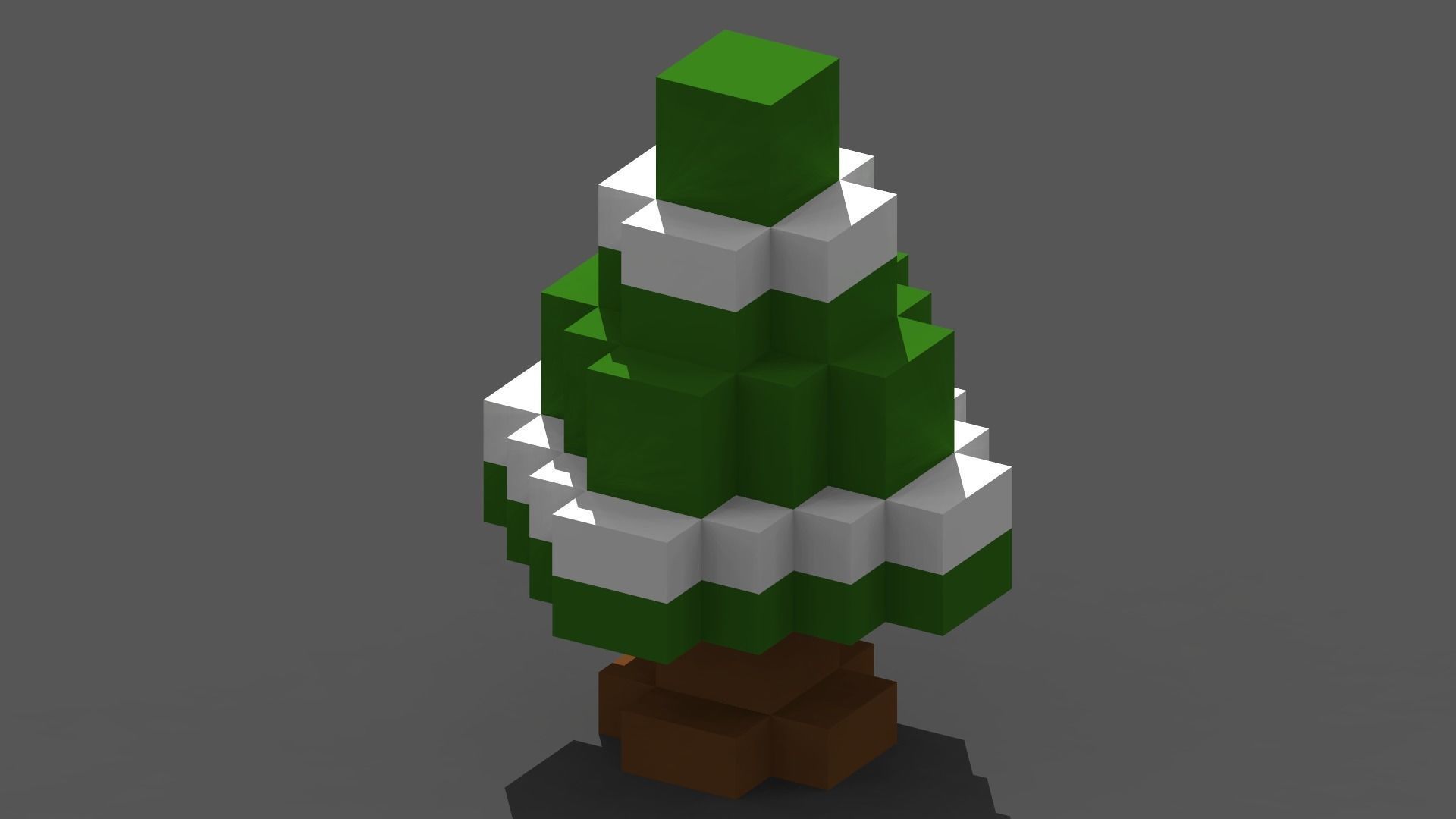 Xmas Tree Voxel - 2 Low-poly 3D model_3