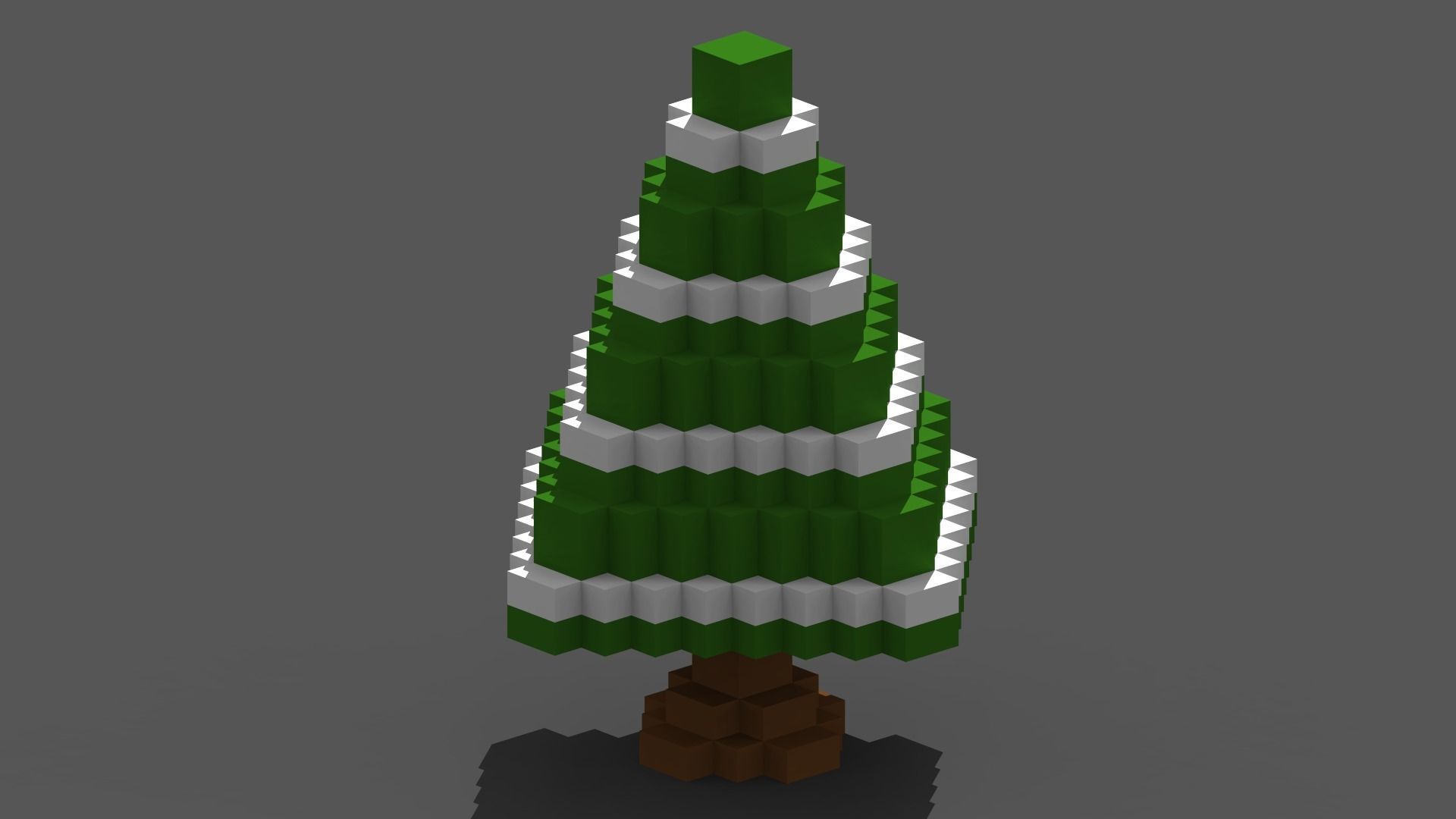 Xmas Tree Voxel - 4 Low-poly 3D model_3