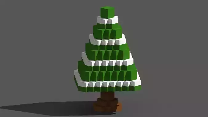 Xmas Tree Voxel - 4 Low-poly 3D model Xmas Tree Voxel - 4 Low-poly 3D model