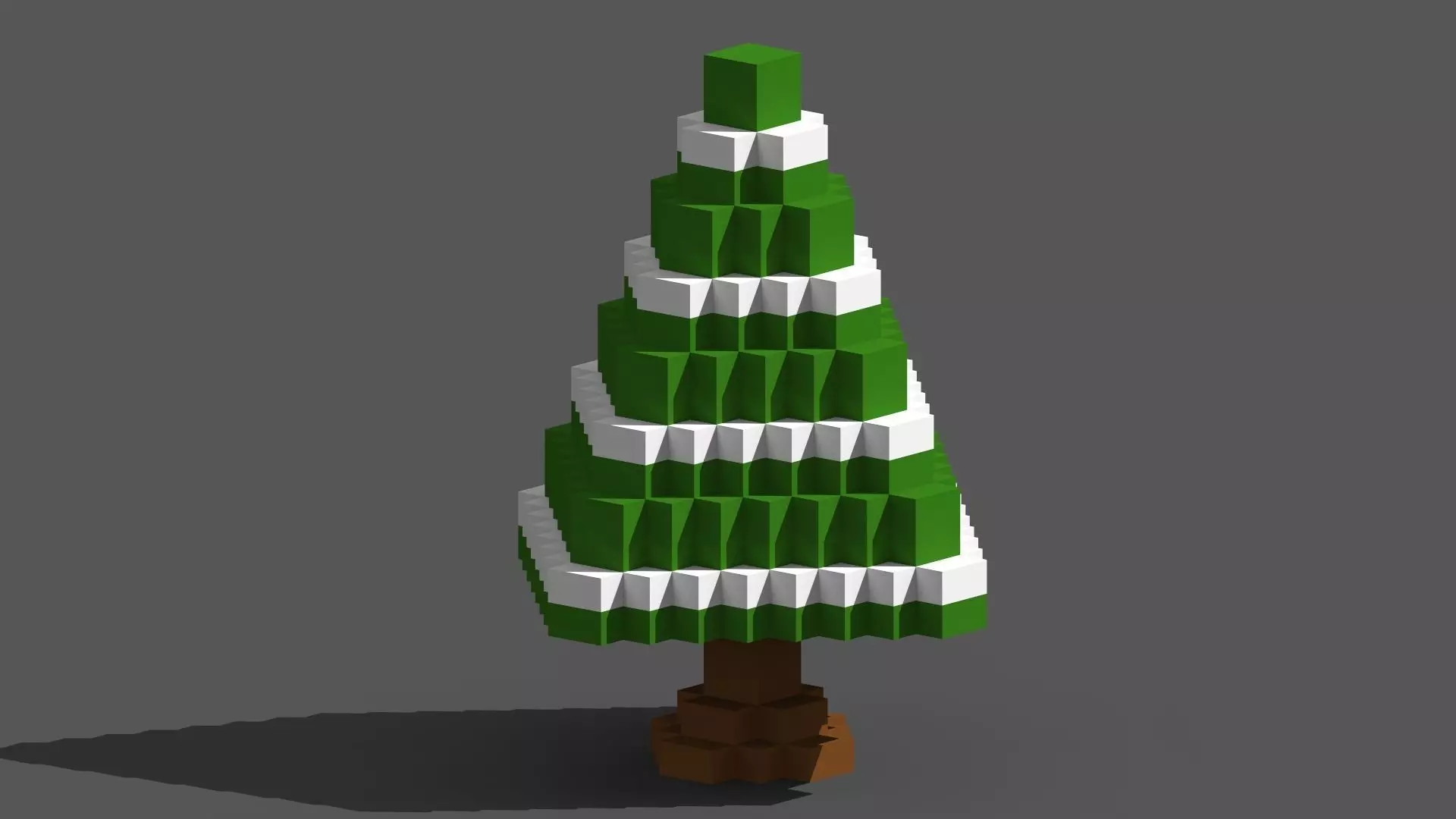 Xmas Tree Voxel - 4 Low-poly 3D model_0