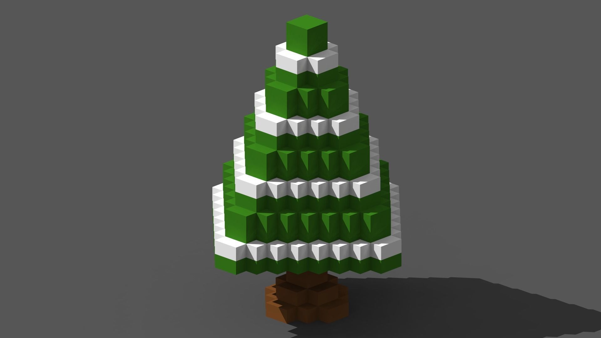 Xmas Tree Voxel - 4 Low-poly 3D model_2