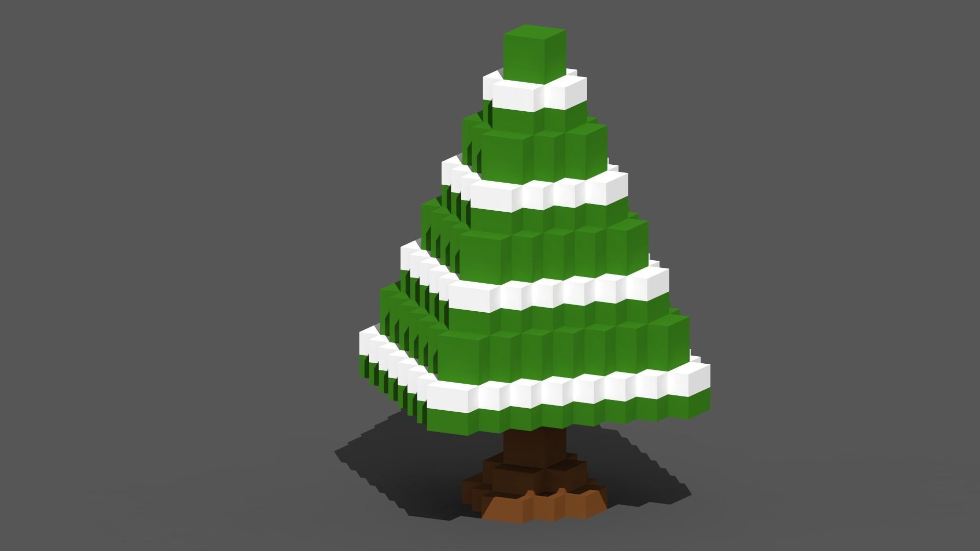 Xmas Tree Voxel - 4 Low-poly 3D model_1