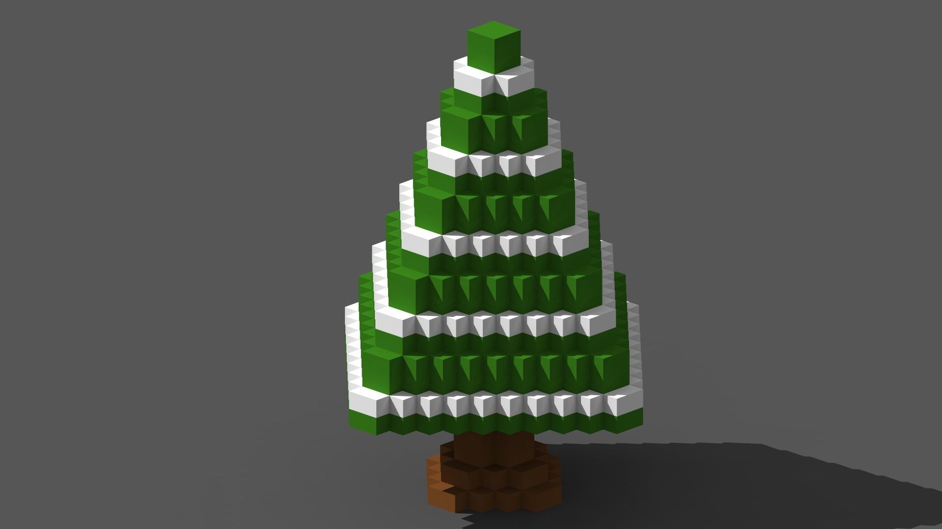 Xmas Tree Voxel - 5 Low-poly 3D model_2