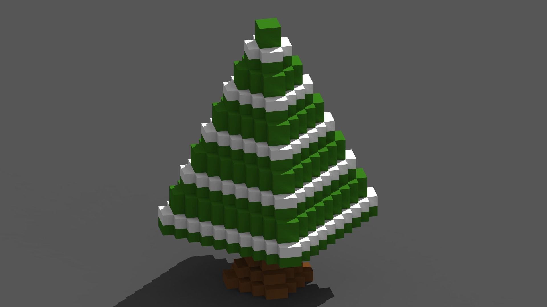 Xmas Tree Voxel - 5 Low-poly 3D model_3