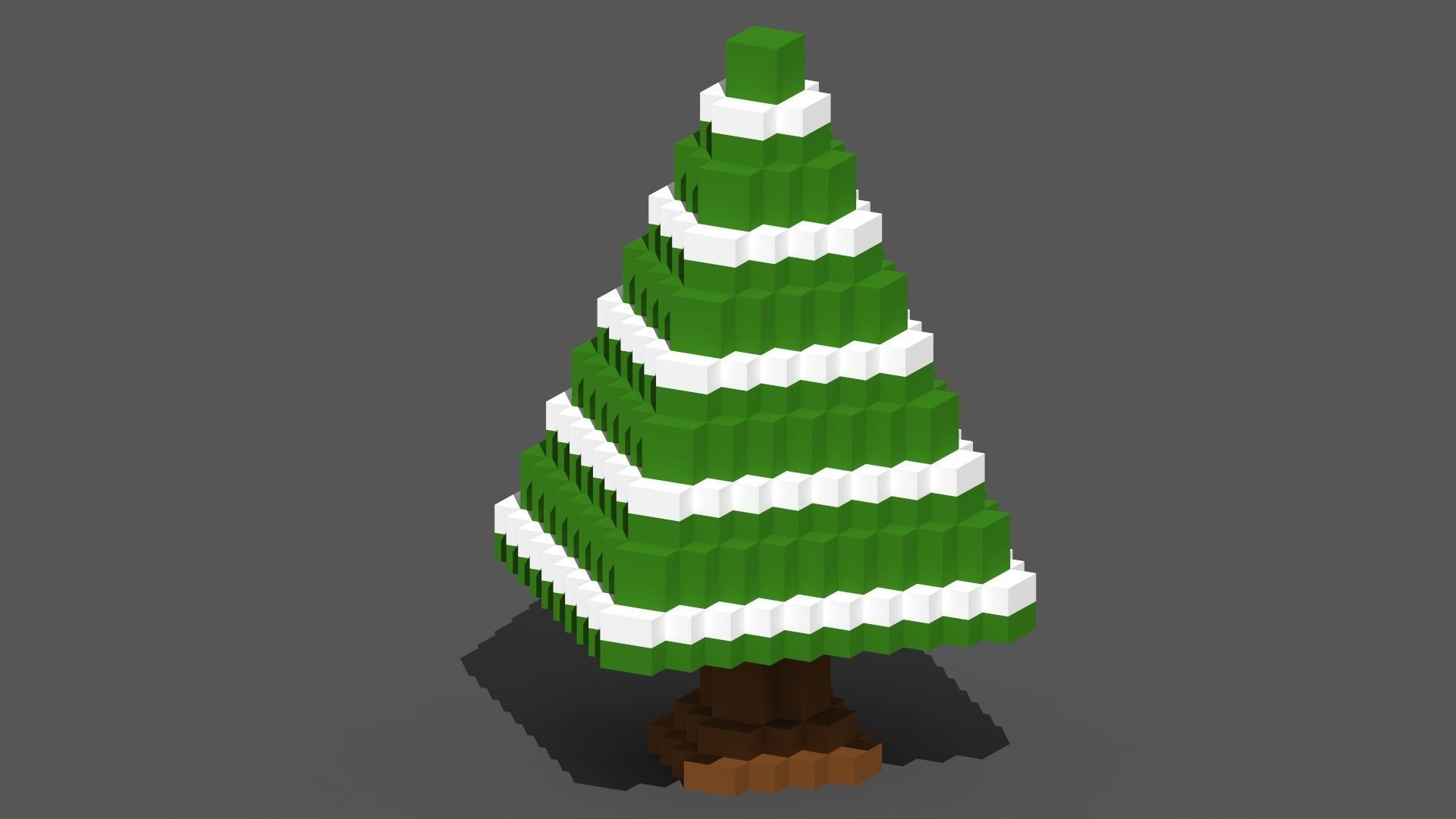 Xmas Tree Voxel - 5 Low-poly 3D model_1