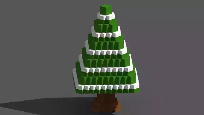Xmas Tree Voxel - 5 Low-poly 3D model Xmas Tree Voxel - 5 Low-poly 3D model
