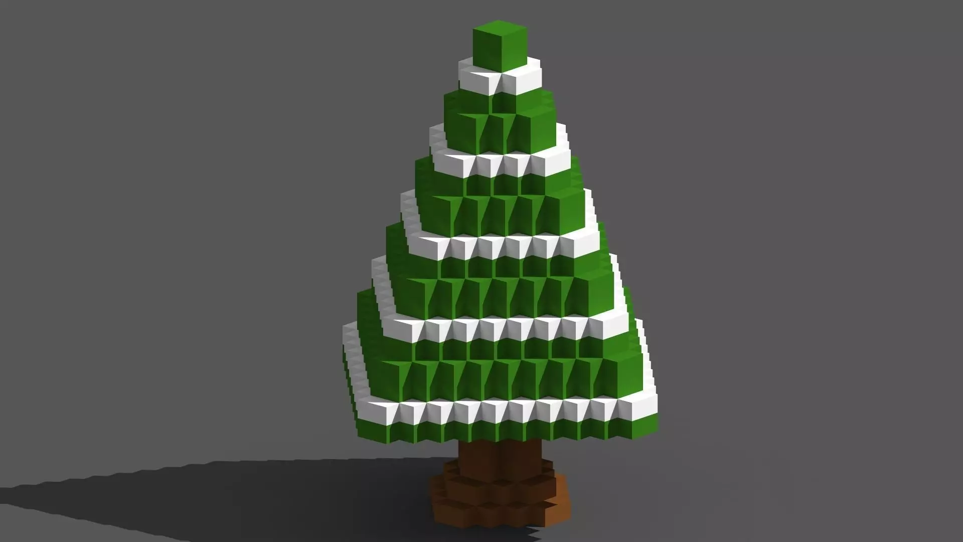 Xmas Tree Voxel - 5 Low-poly 3D model_0