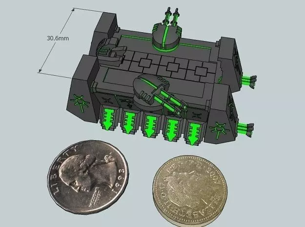 6mm DeathBot War-Barge 3D print model