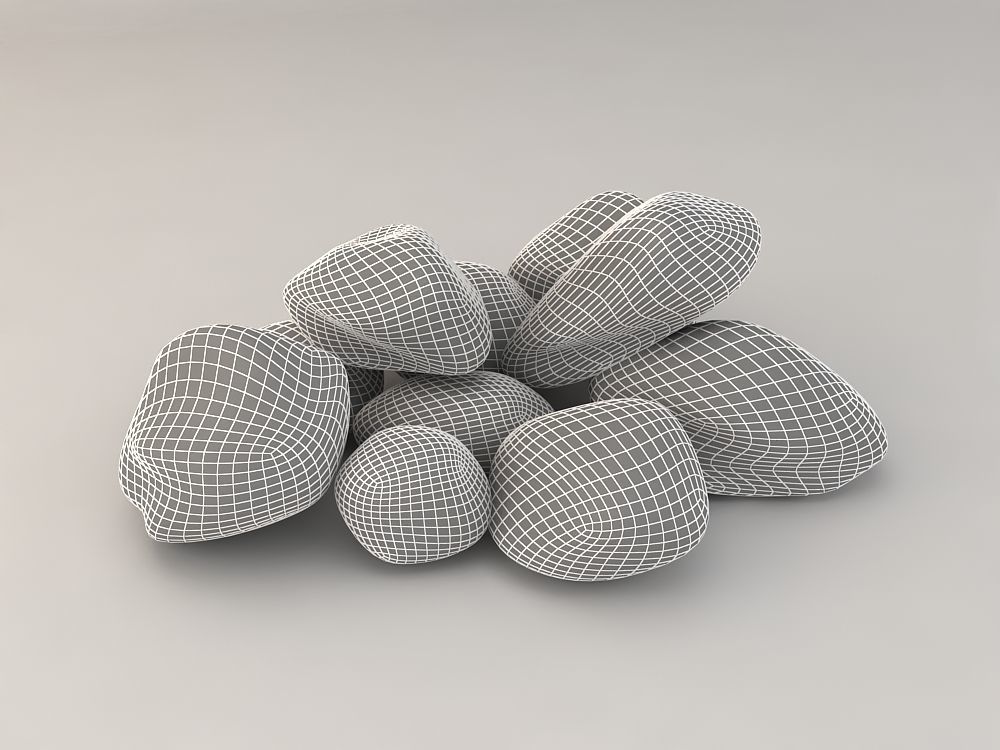Stones - Low Poly pile of rocks Low-poly 3D model_7