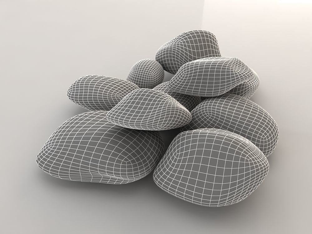 Stones - Low Poly pile of rocks Low-poly 3D model_10