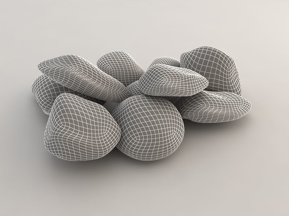 Stones - Low Poly pile of rocks Low-poly 3D model_9
