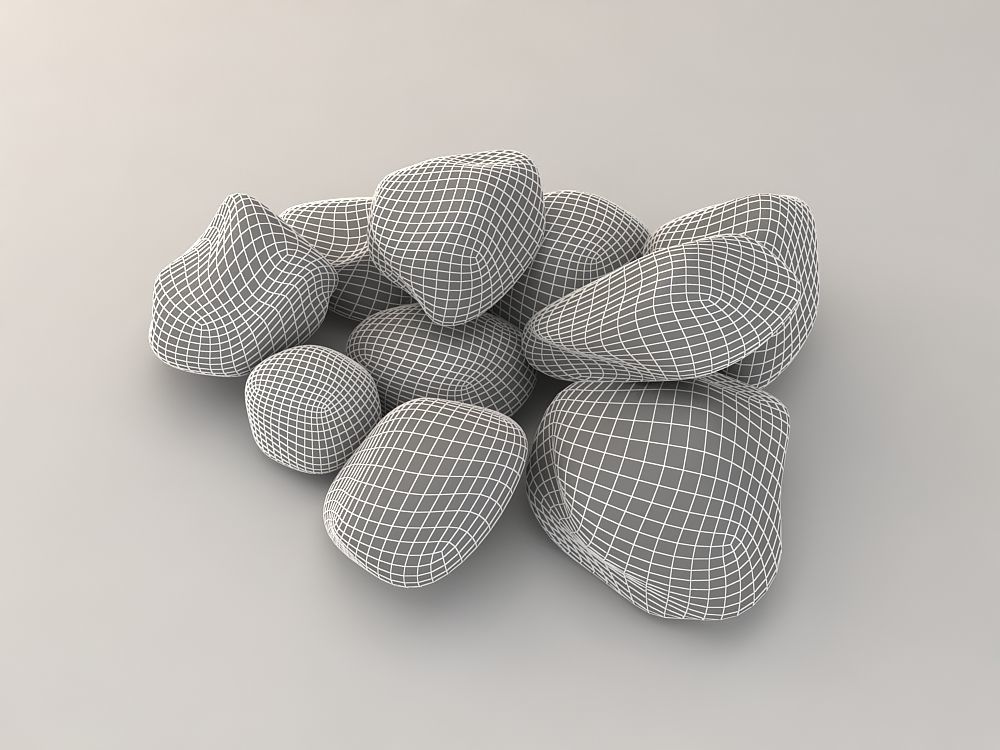Stones - Low Poly pile of rocks Low-poly 3D model_6