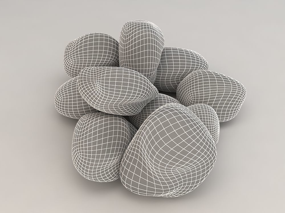 Stones - Low Poly pile of rocks Low-poly 3D model_8