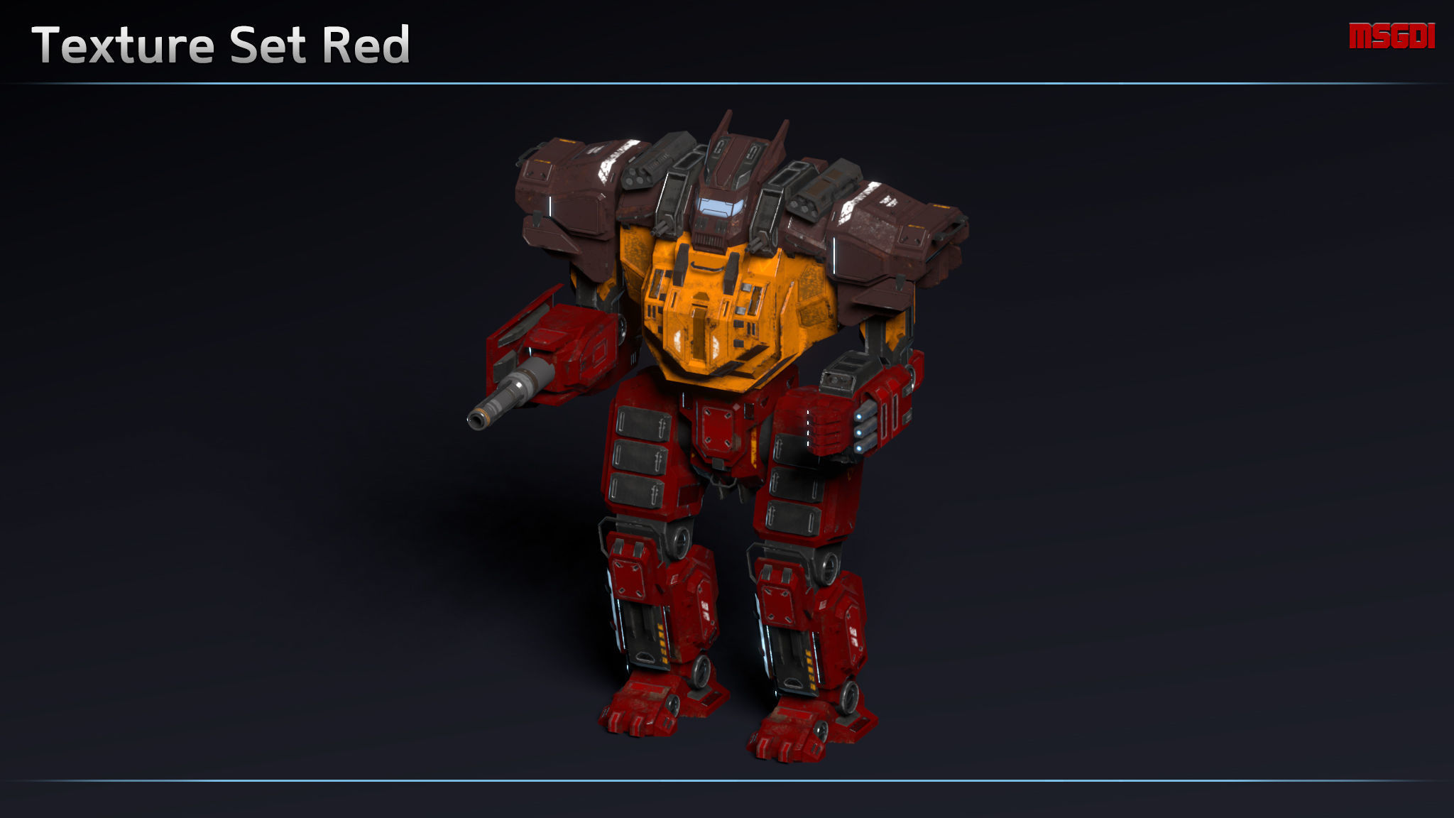 Heavy Mech Falcon Low-poly 3D model_11