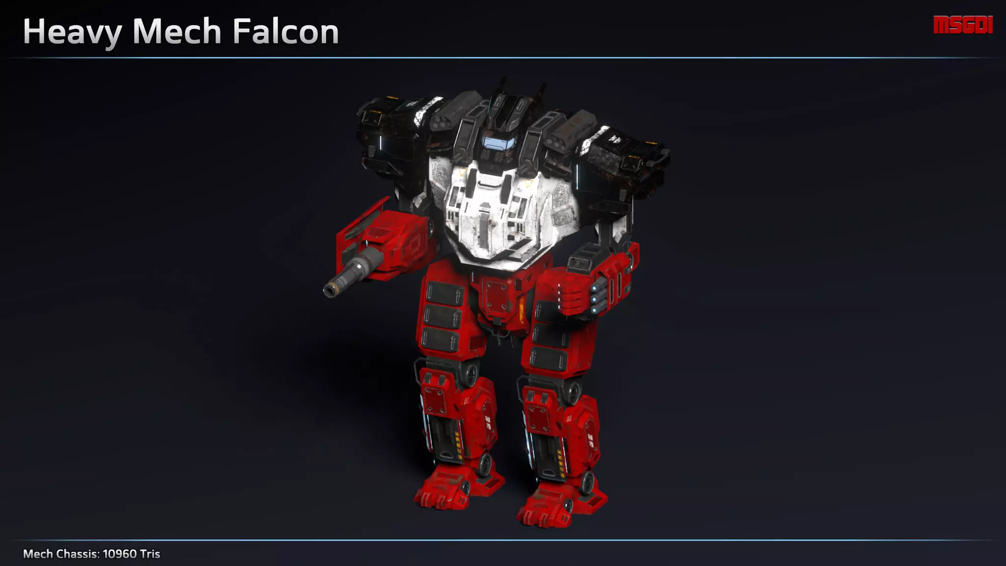 Heavy Mech Falcon Low-poly 3D model_0