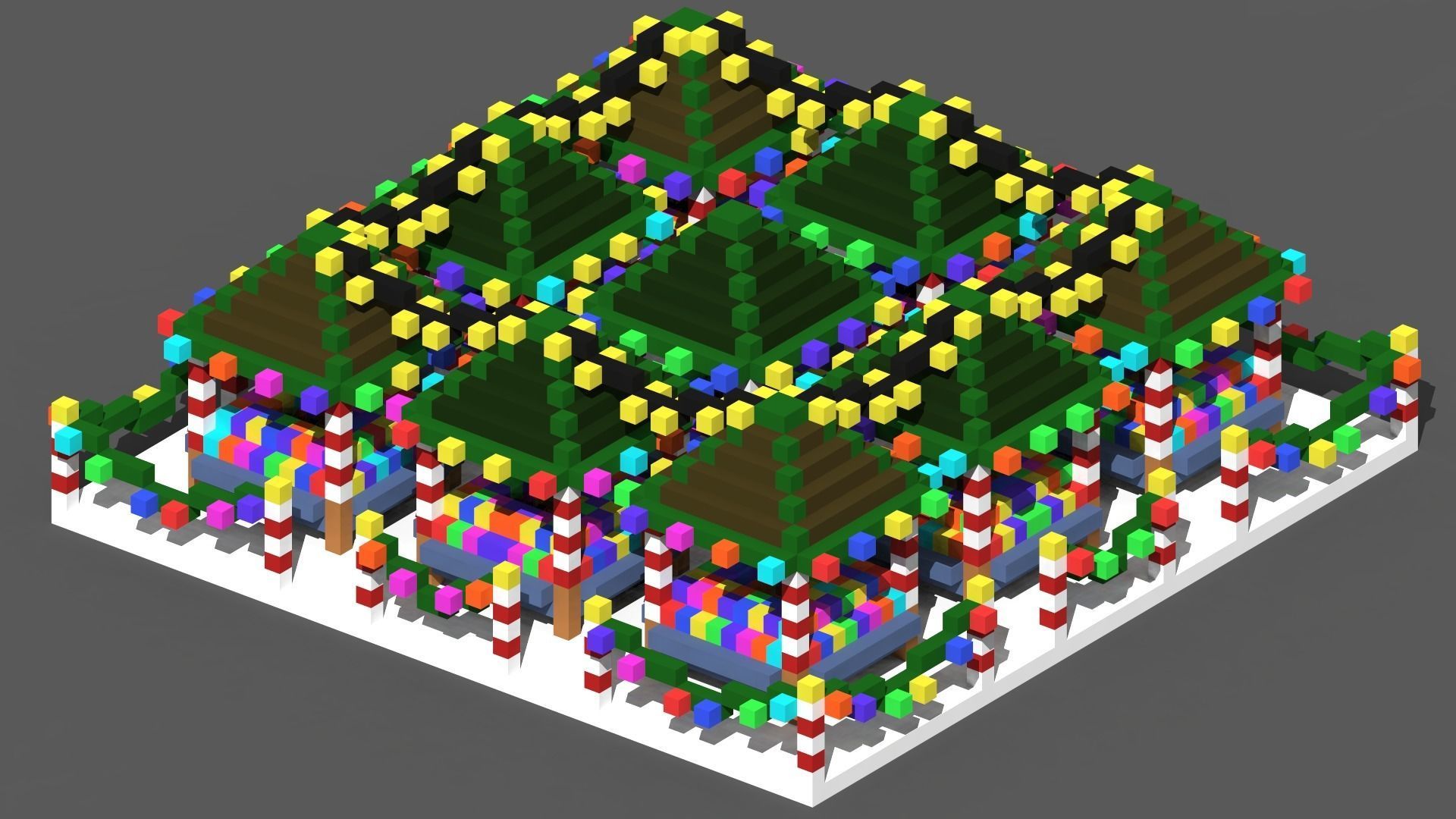 Full Pack Christmas House Voxel Low-poly 3D model_18