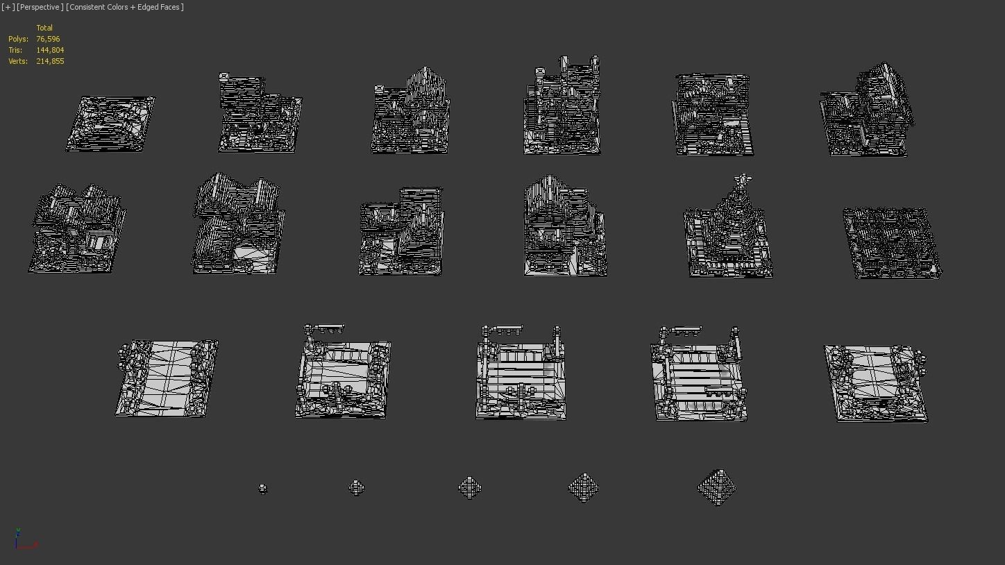 Full Pack Christmas House Voxel Low-poly 3D model_6