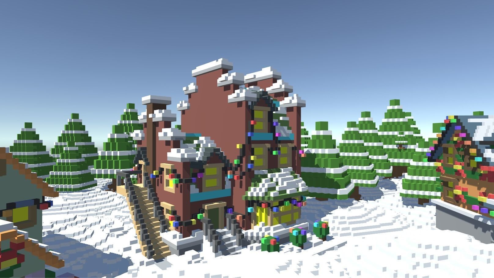 Full Pack Christmas House Voxel Low-poly 3D model_1
