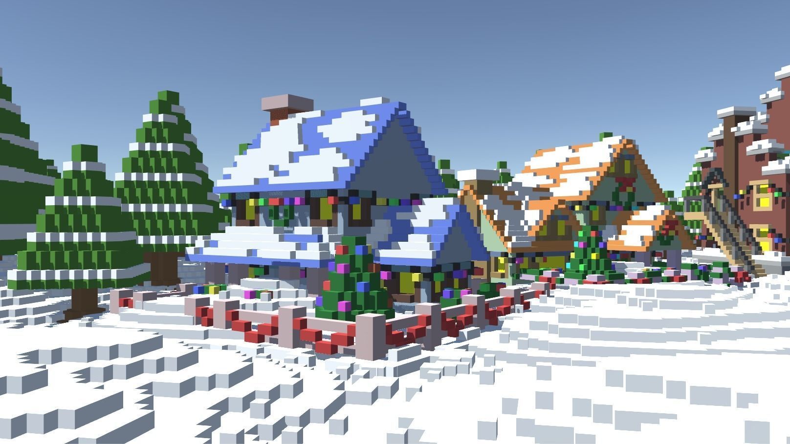 Full Pack Christmas House Voxel Low-poly 3D model_2