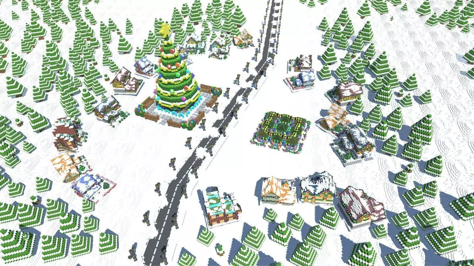 Full Pack Christmas House Voxel Low-poly 3D model_0