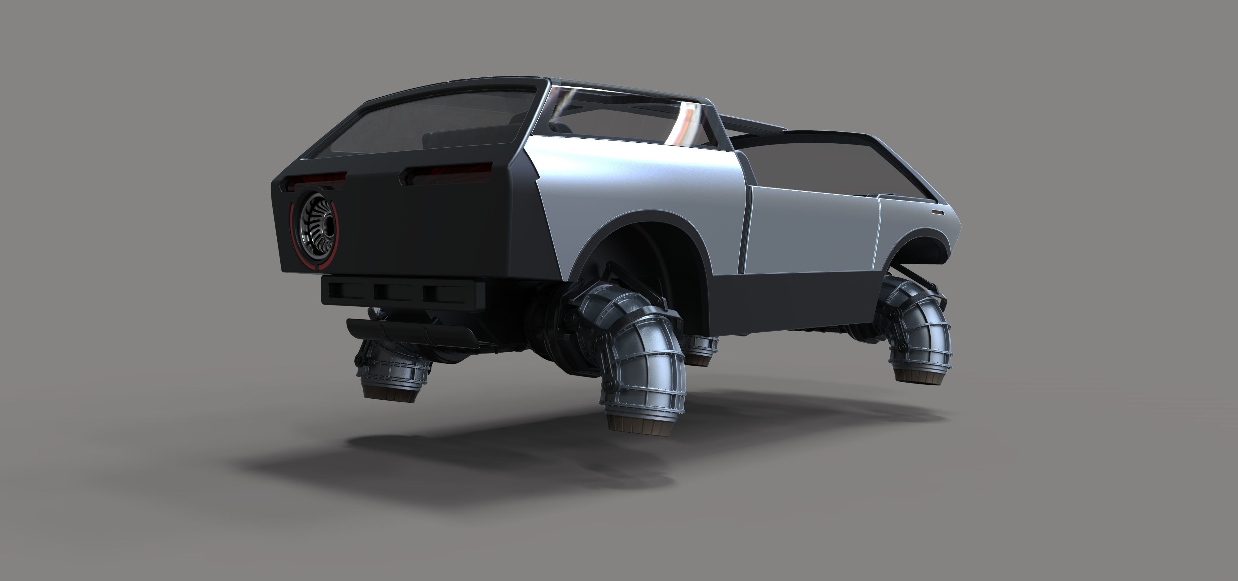 Flying jet car 3D model_9